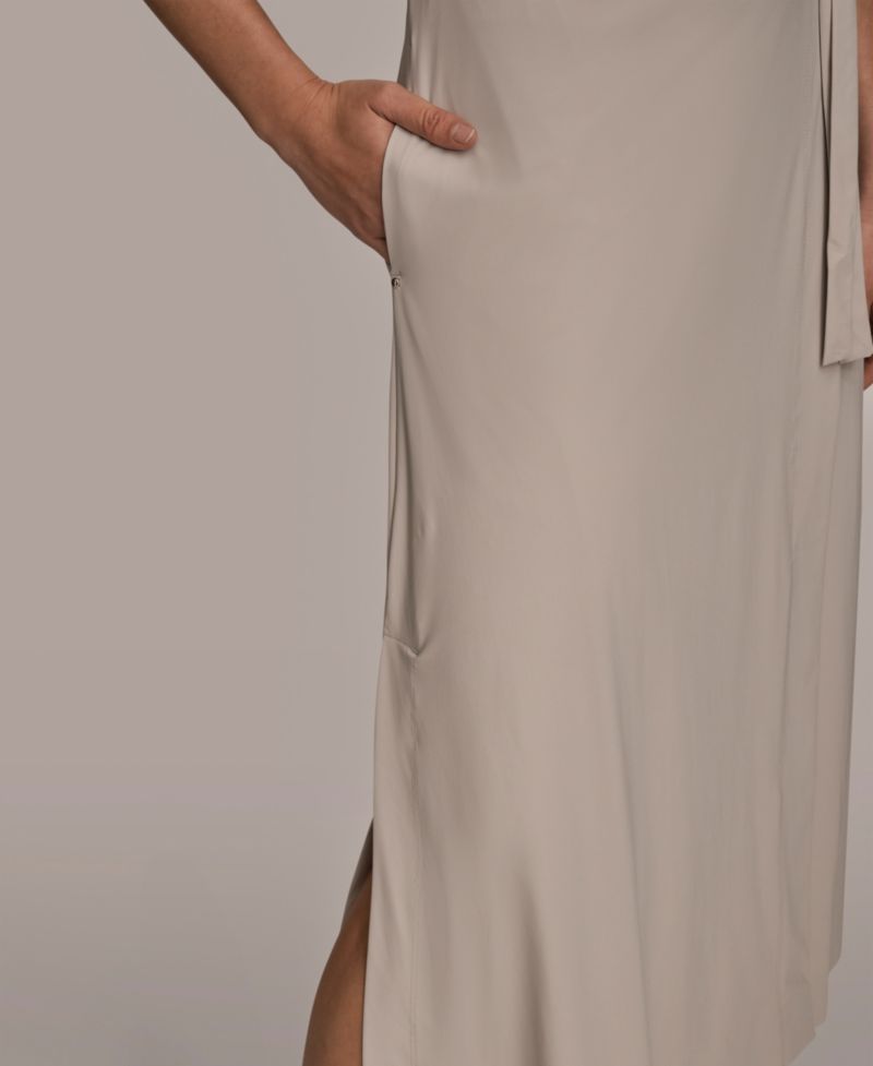 Women's 4-way Stretch Knit Elbow-Sleeve Collared Polo Dress