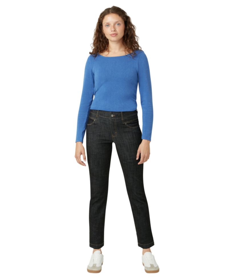 Women's Crosshatch Denim Straight-Leg Pant