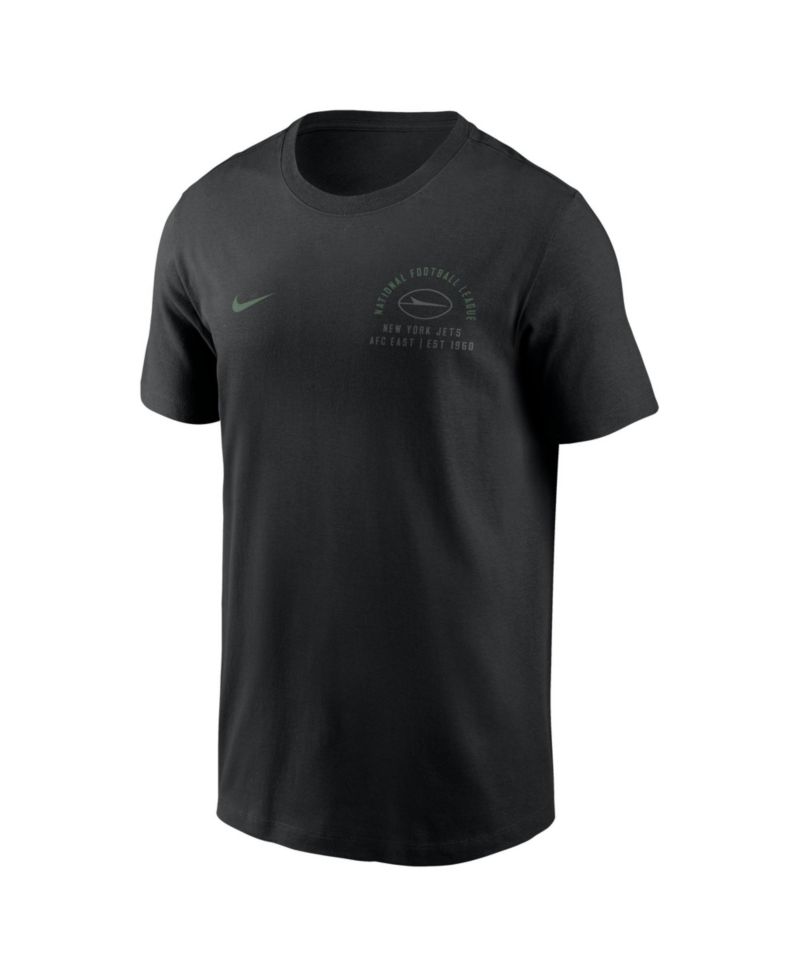 Men's Black New York Jets Split Logo T-Shirt