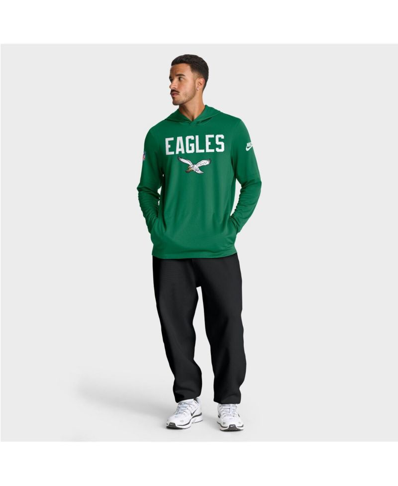 Men's Kelly Green Philadelphia Eagles Big & Tall Alt Pack Performance Long Sleeve Hoodie T-Shirt