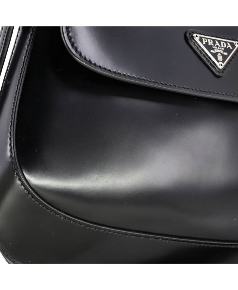 Small Cleo Flap Shoulder Bag Spazzolato Leather