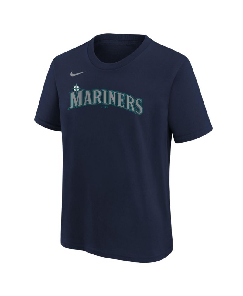 Big Boys and Girls Athletic Navy Seattle Mariners Wordmark T-Shirt