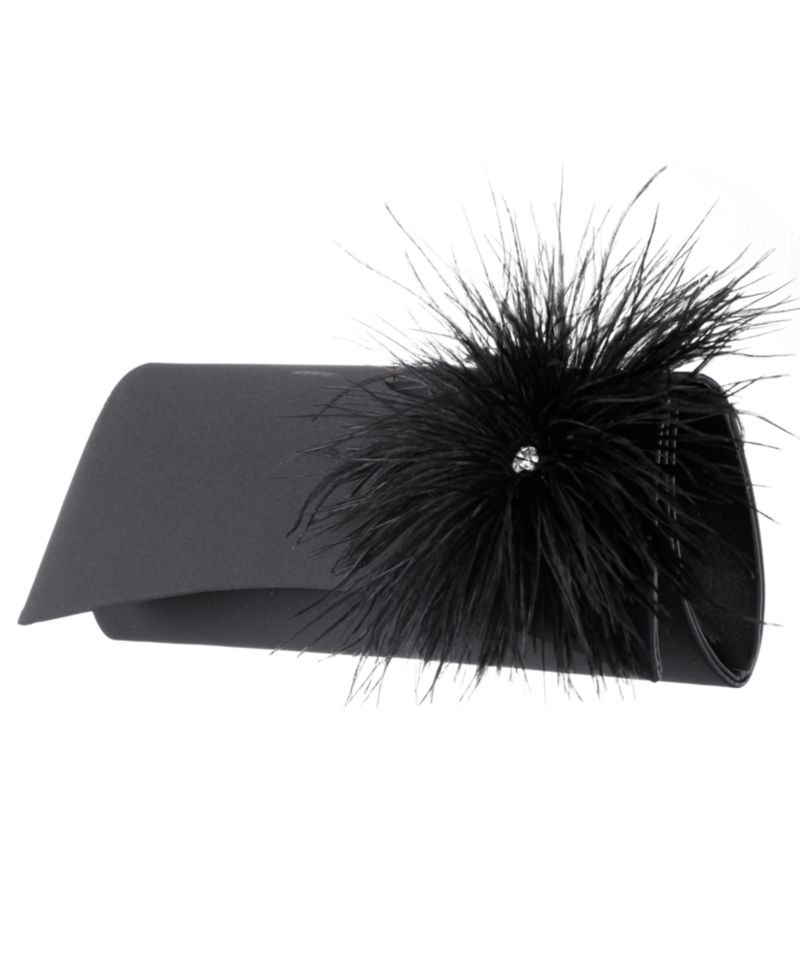 Zosia Feather Ornamented Small Flap Clutch Handbag