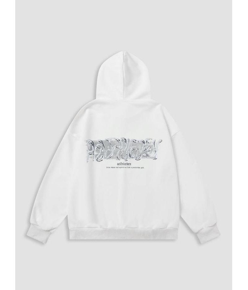 Women's Futuristic Liquid Metal Design Pullover Hoodie