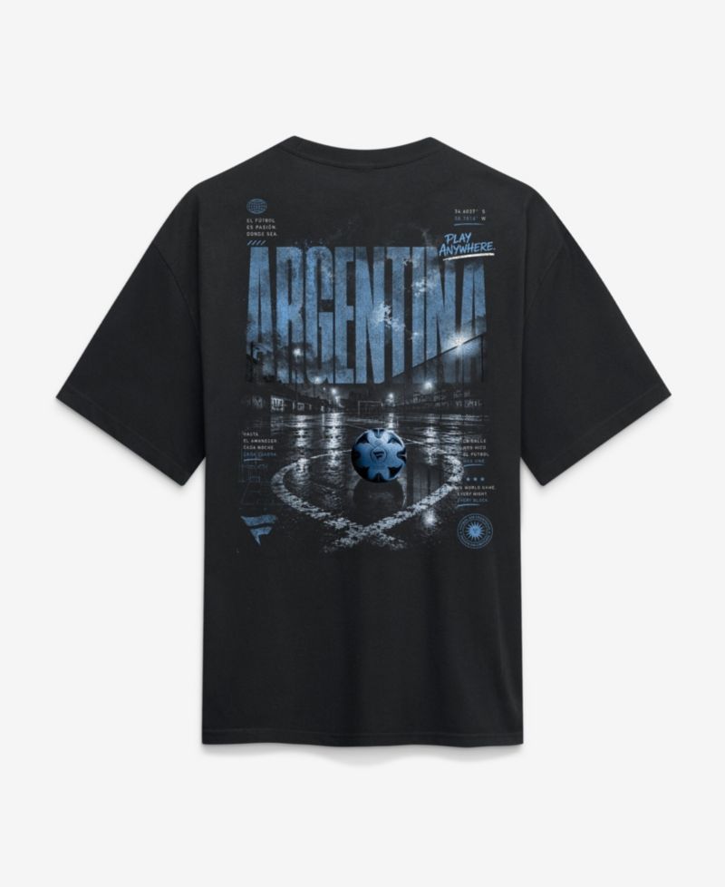 Men's Black Argentina Streets Of The World Heavyweight T-Shirt