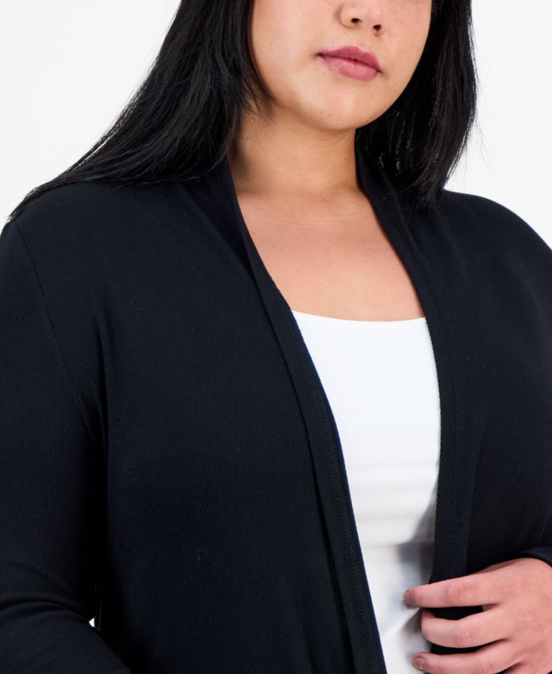 Plus Size Draped Cardigan
