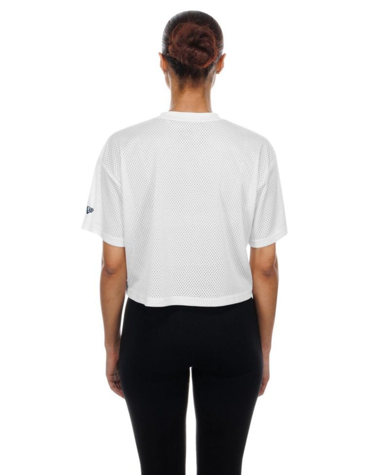 Women's White Dallas Cowboys Summer Mesh Cropped Boxy T-Shirt
