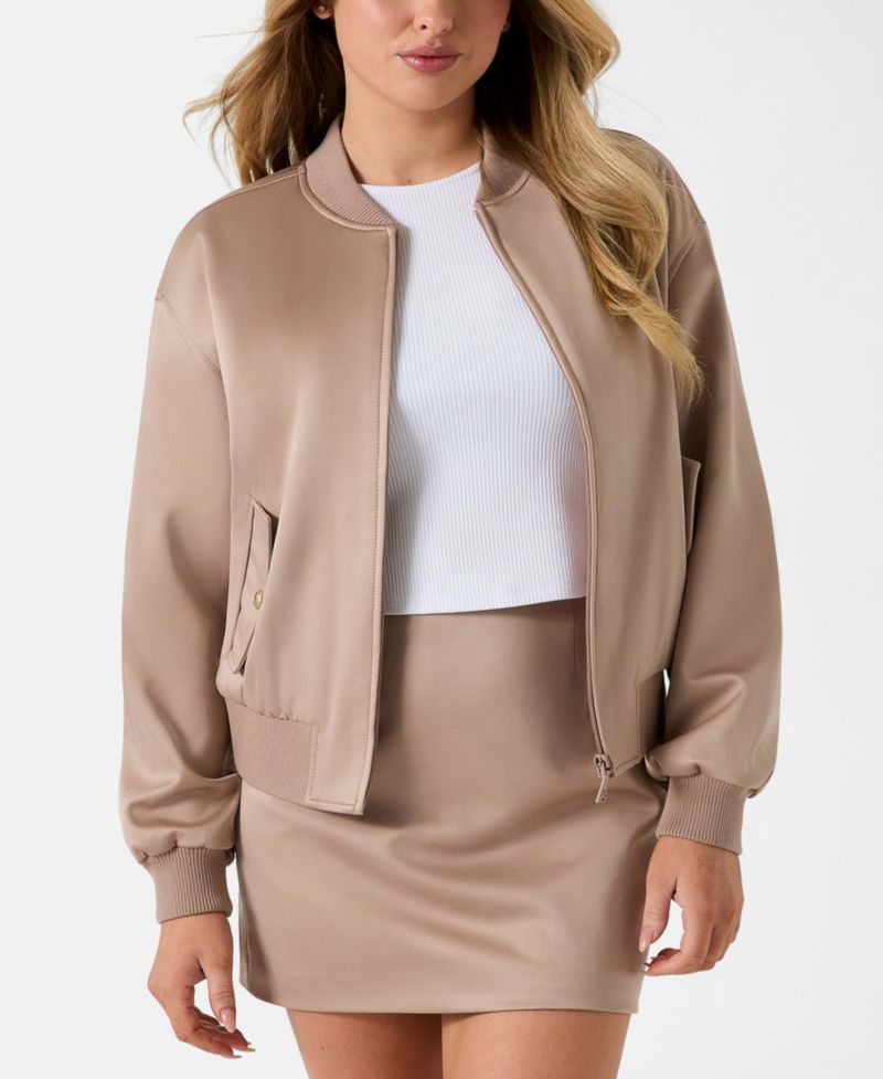 Women's Cathleen Bomber Full-Zip Collared Jacket