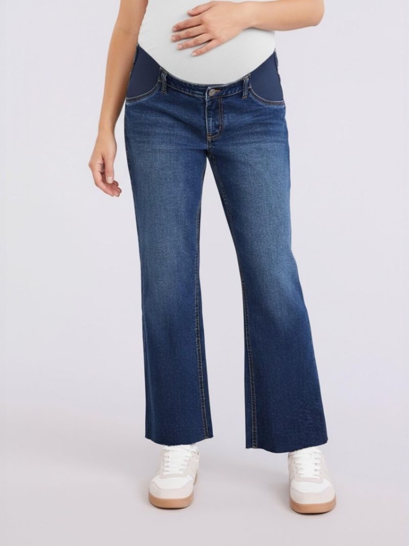 Women's Under the Belly Wide Leg Crop Jeans - Motherhood