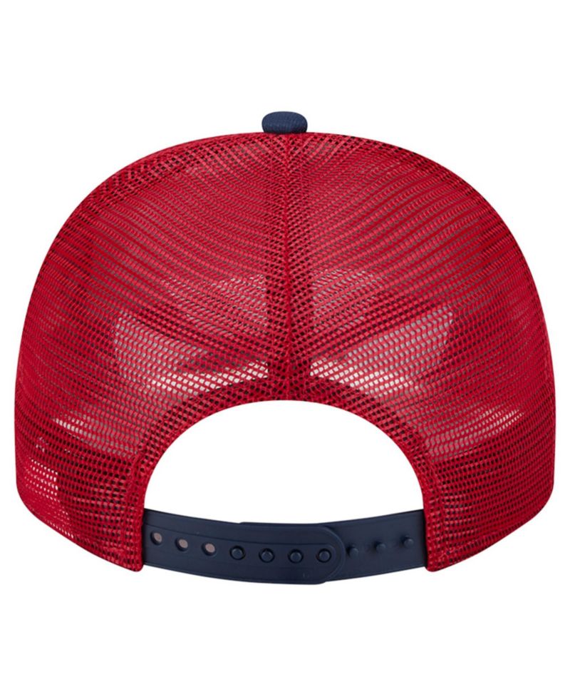 Men's Cream/Red Los Angeles Angels Banner A-Frame 9FIFTY Trucker Snapback Hat