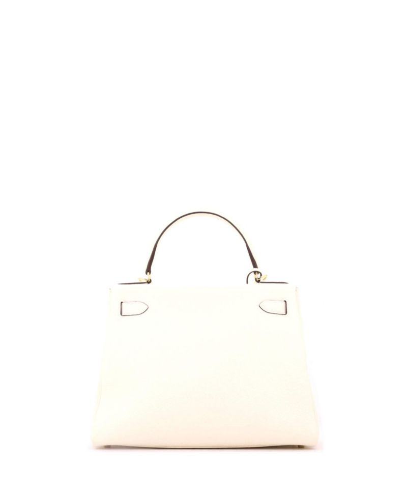 Pre-Owned Hermes Kelly 28 Handbag Light Togo with Gold Hardware