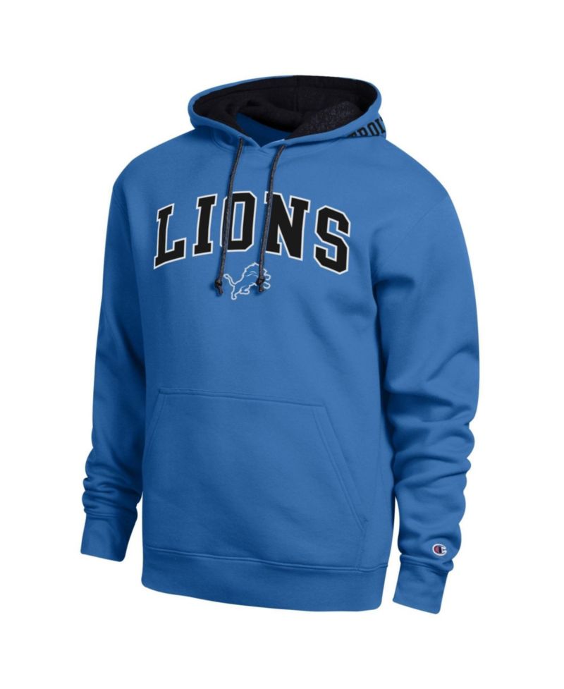 Men's Blue/Black Detroit Lions Contrast Hoodie