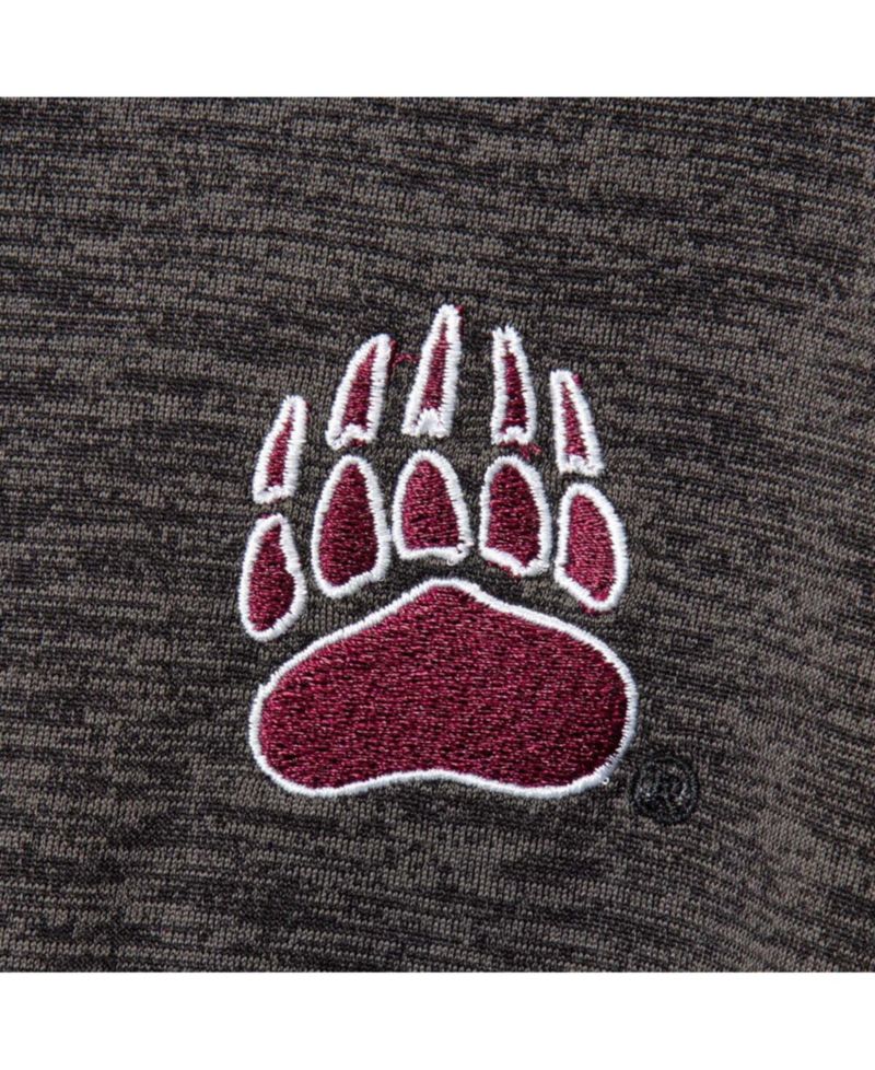 Men's Heather Black Montana Grizzlies Down Swing Raglan Polo Shirt