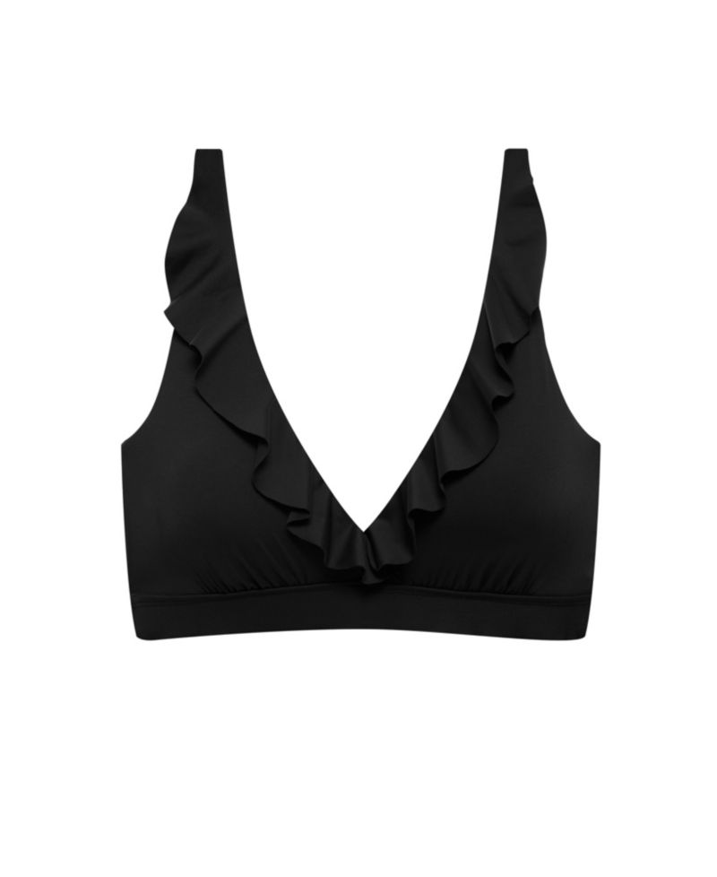 Women's Plumeria Ruffle Underwire Bralette Swimsuit Top