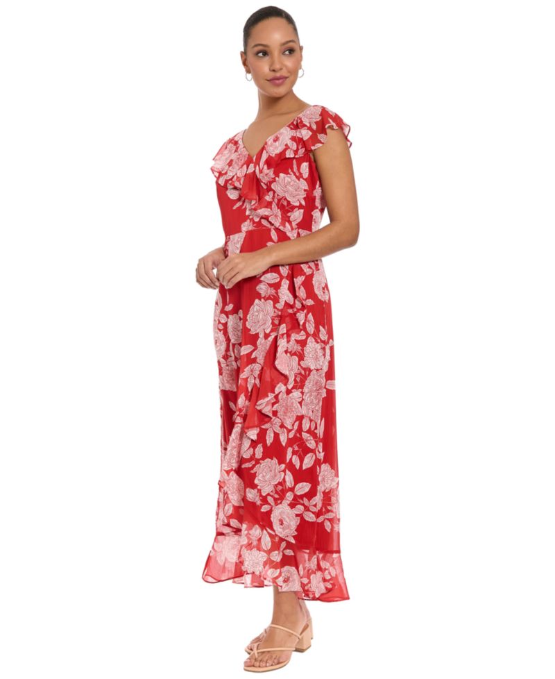 Petite V-Neck Short-Sleeve Dress