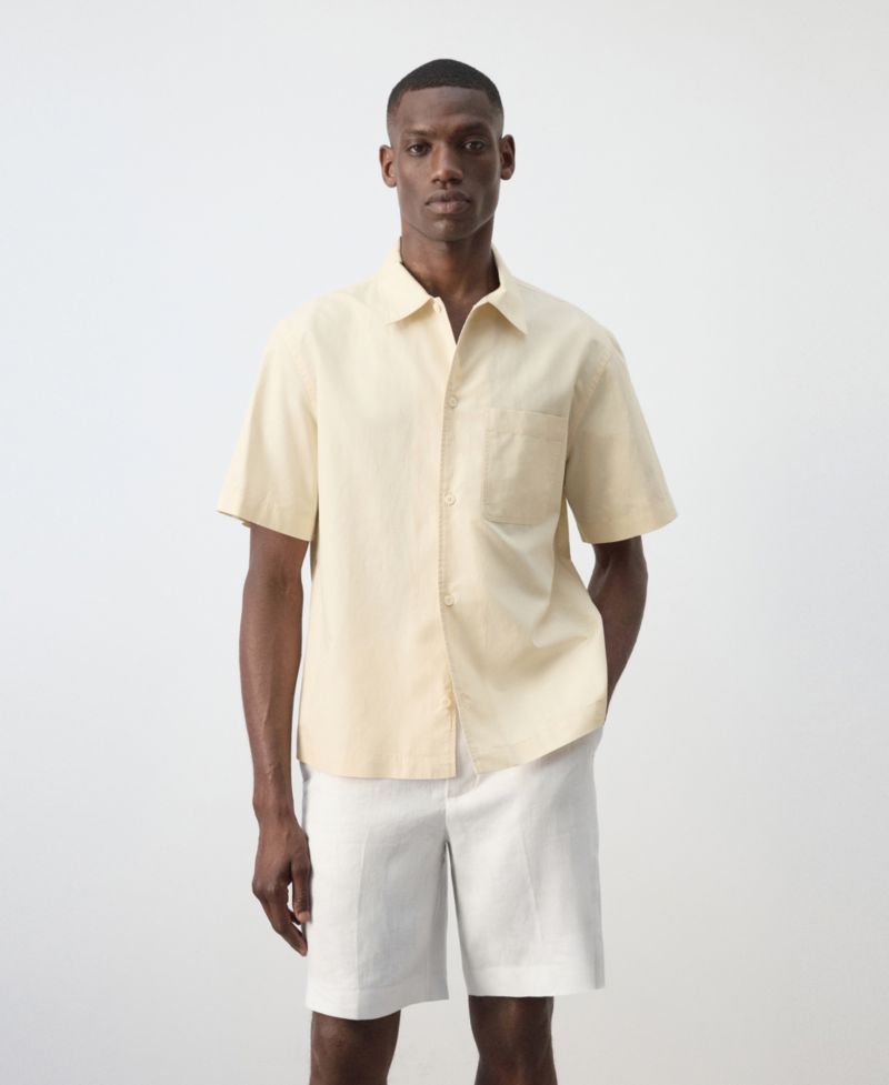 Men's Regular-Fit Cotton-Linen-Blend Shirt