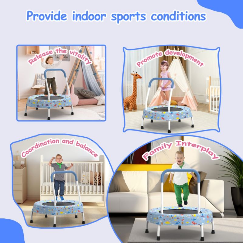 28-inch Toddler Trampoline for Kids 1 Year Plus with Handle, Baby Gifts for Boys and Girls, Indoor and Outdoor