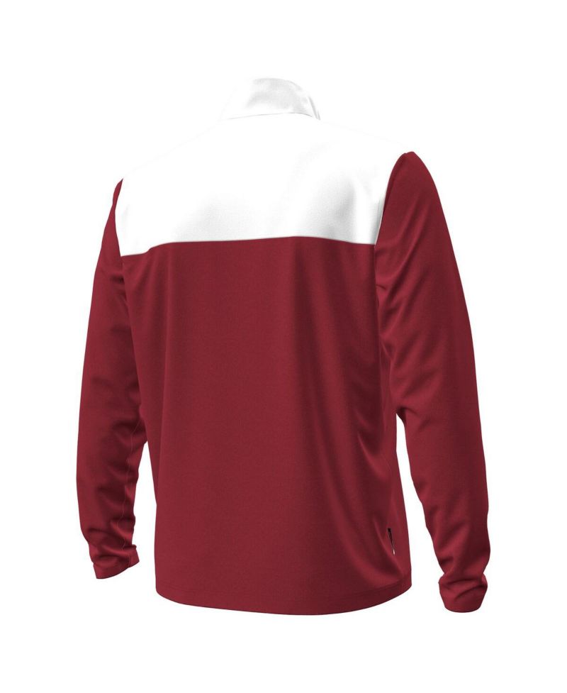 Men's Garnet/White South Carolina Gamecocks Green Blocked Quarter-Zip Pullover Hoodie