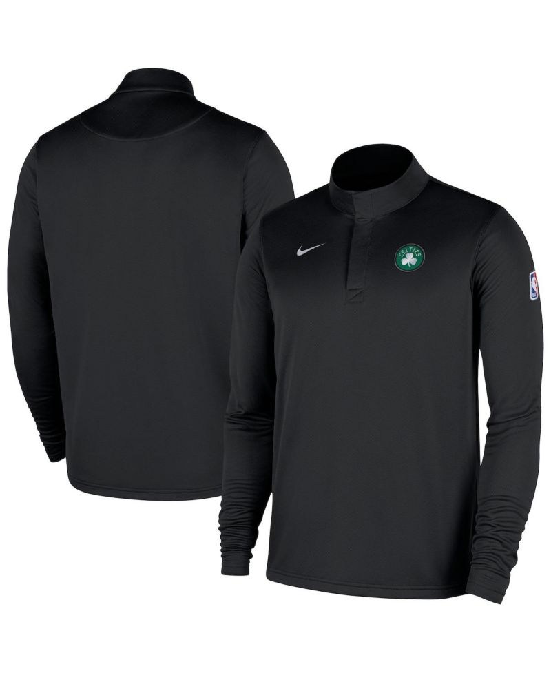 Men's Black Boston Celtics 2025/26 Authentic Coaches Quarter-Zip Pullover Jacket