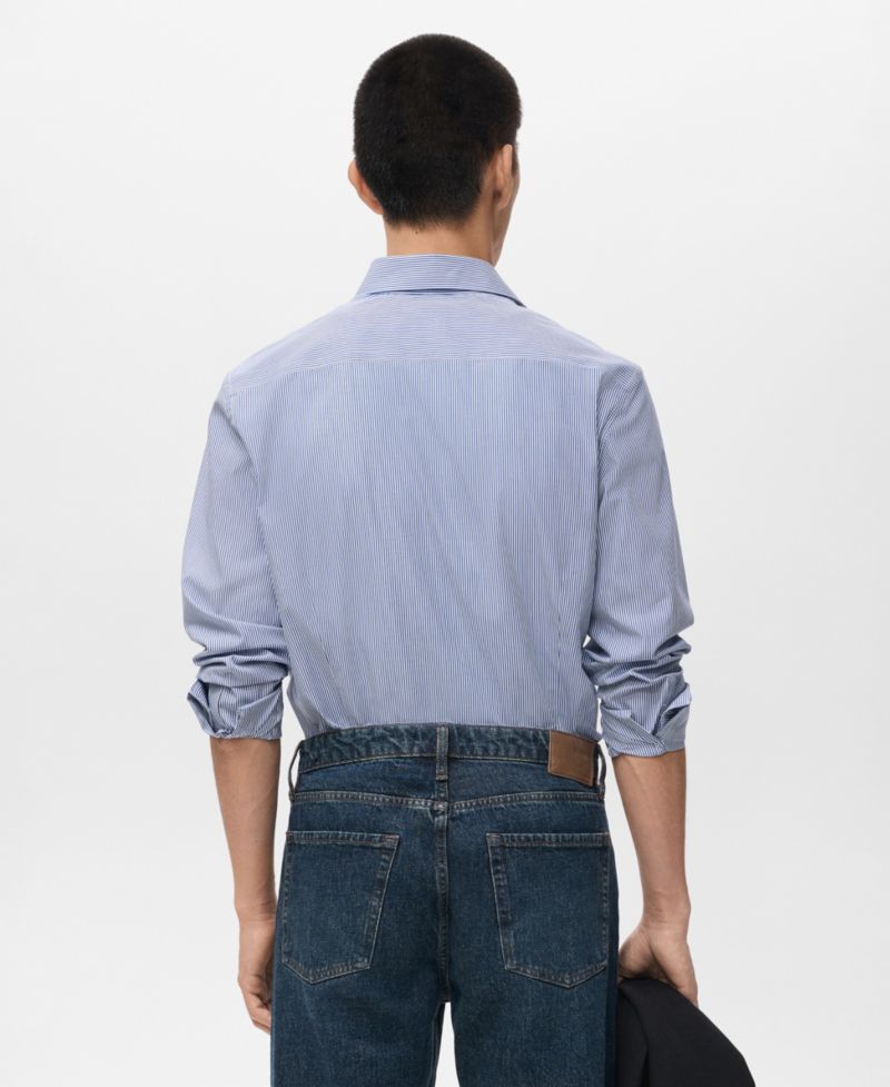 Men's Cotton Striped Slim-Fit Shirt