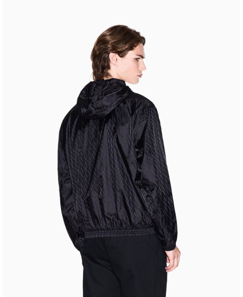 Men's Jacquard Allover Logo Windbreaker Jacket
