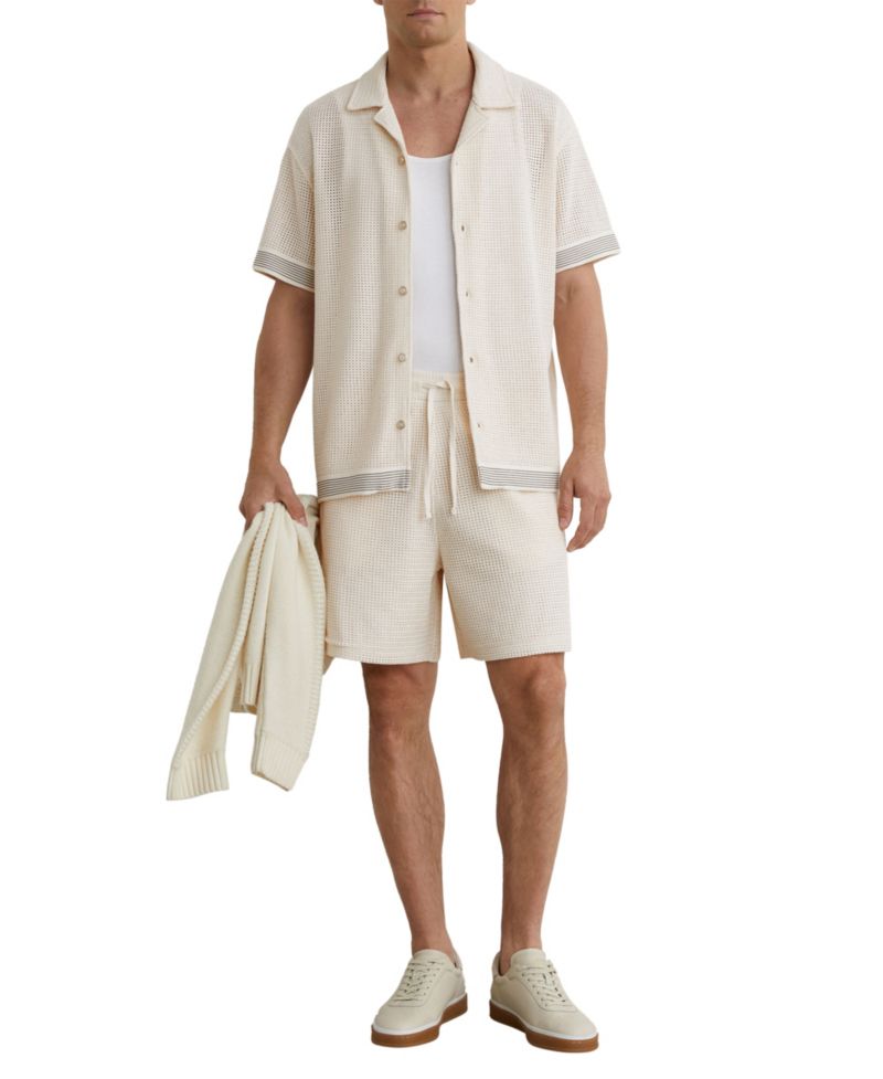 Men's Aliso Crochet Tape Cuban Shirt