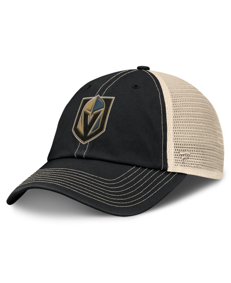Men's Black/Natural Vegas Golden Knights Rival Trucker Adjustable Hat