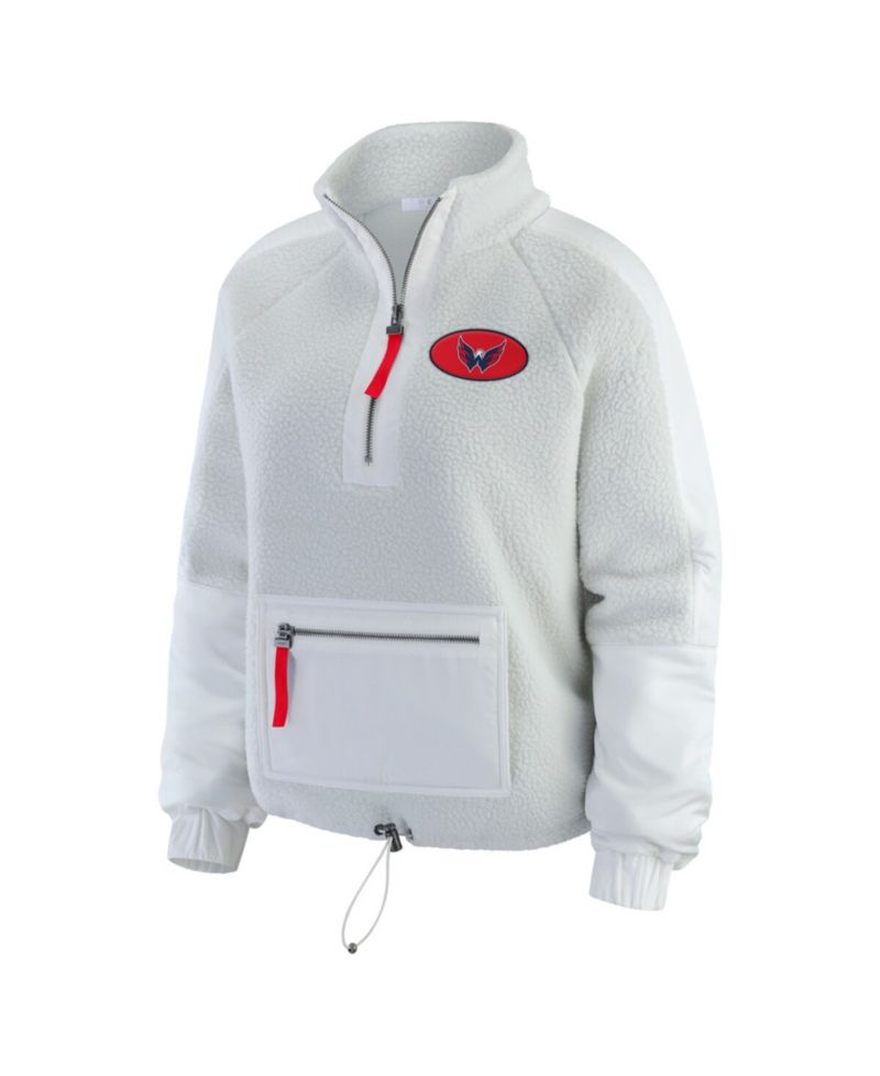 Women's Gray Washington Capitals Polar Fleece Quarter-Zip Jacket
