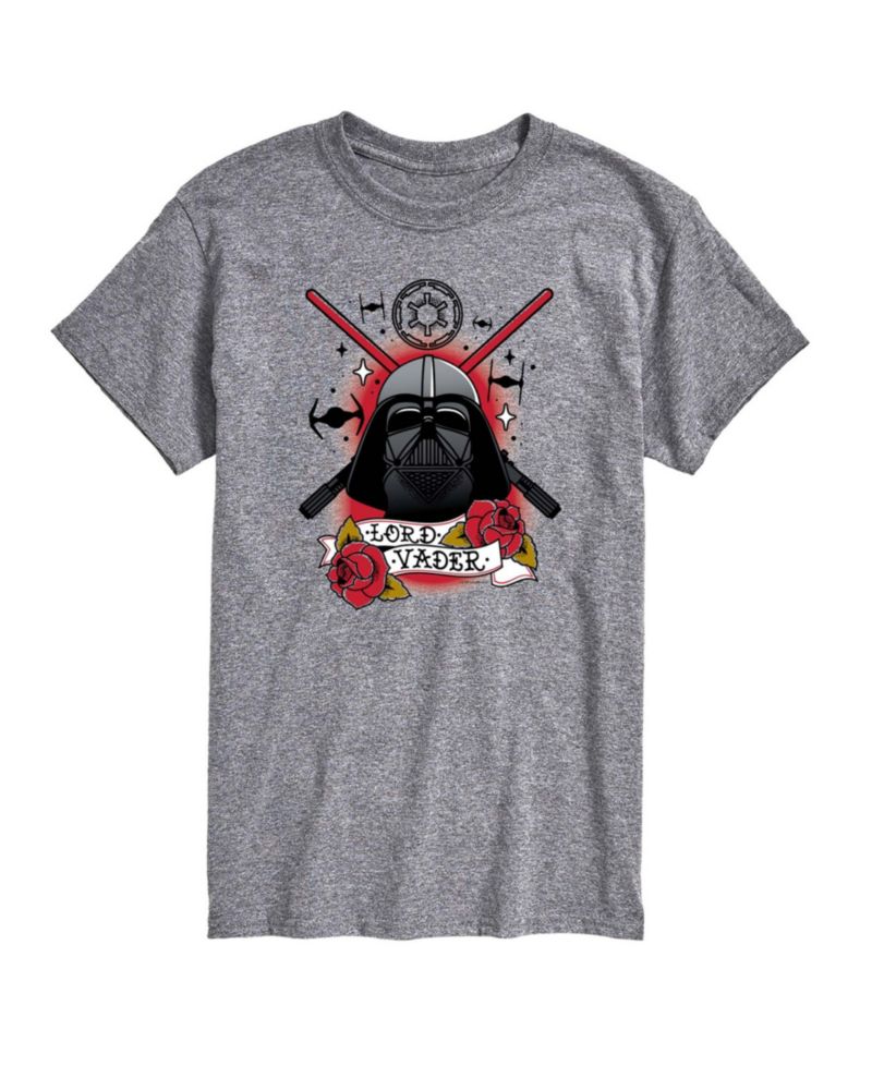Men's Darth Vader Traditional Tattoo Short-Sleeve Graphic T-Shirt