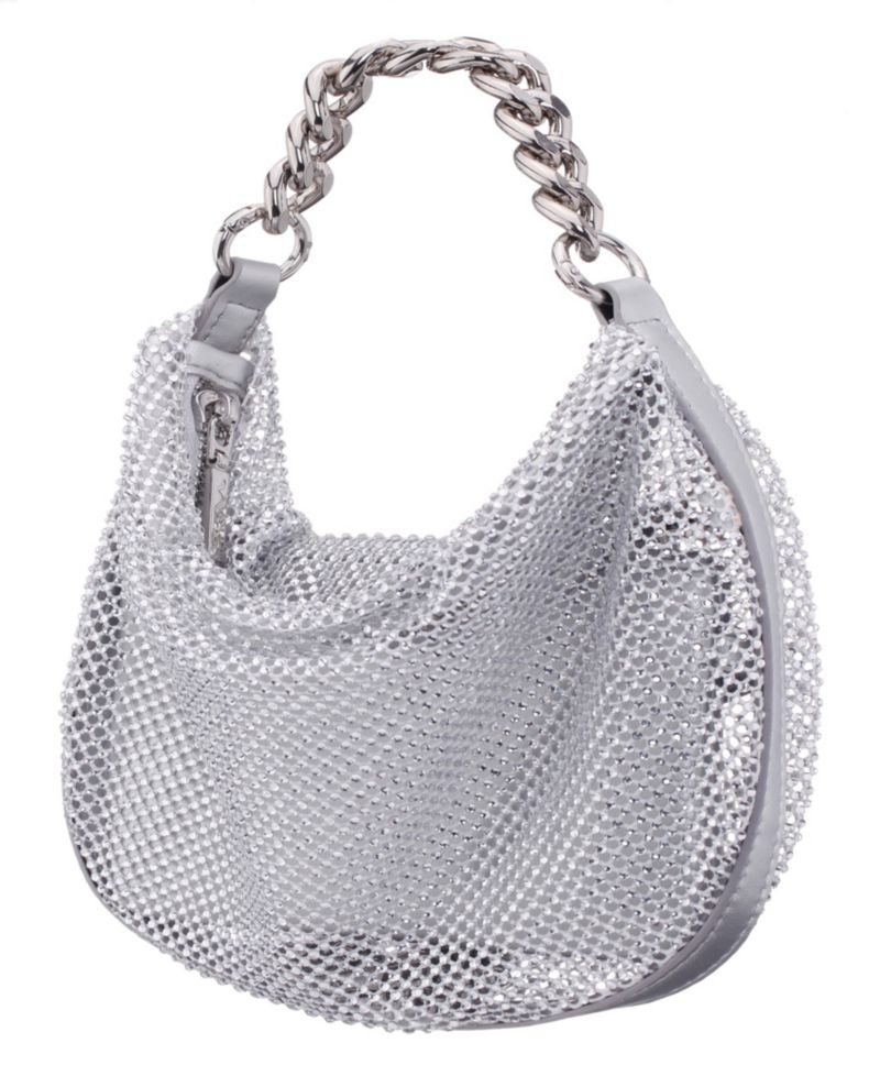 Crystal Mesh Zipper Hobo Bag