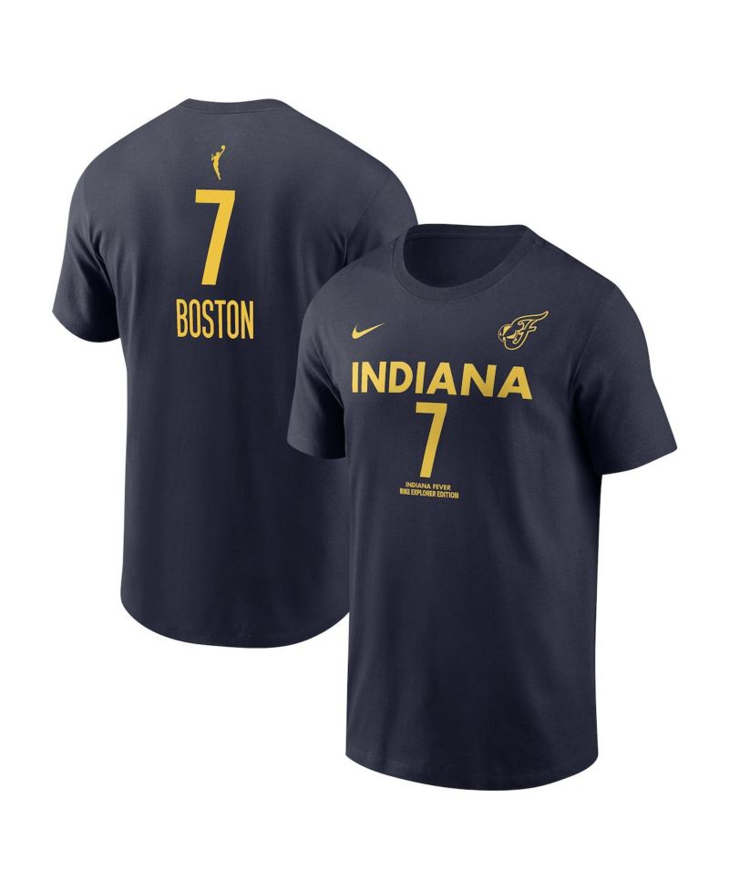 Men's and Women's Aliyah Boston Navy Indiana Fever Explorer Edition Name & Number T-Shirt