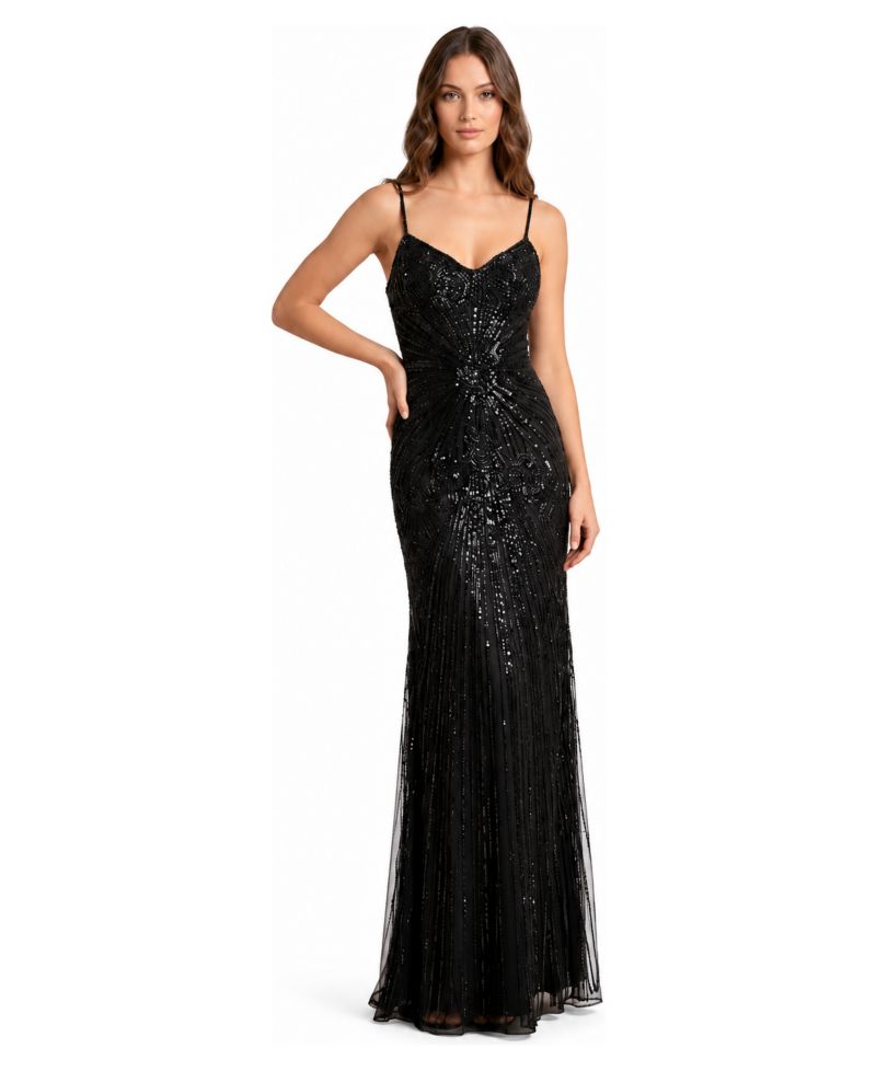 Plus Size Strapless Beaded Gown