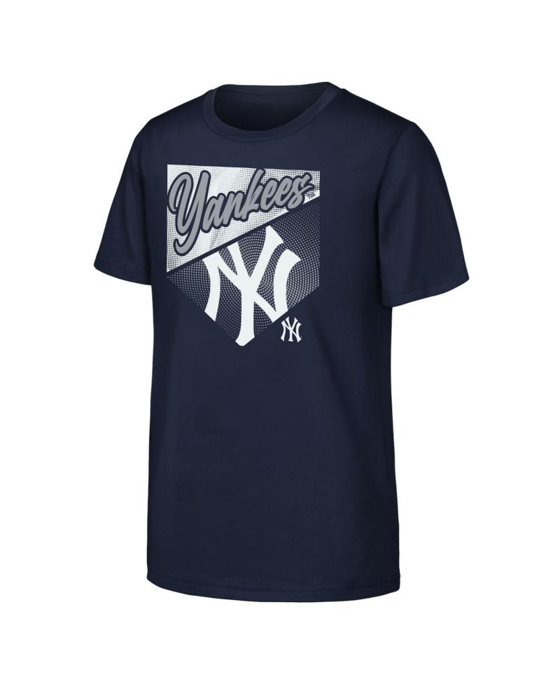 Big Boys and Girls Navy New York Yankees Prime Plate T-Shirt