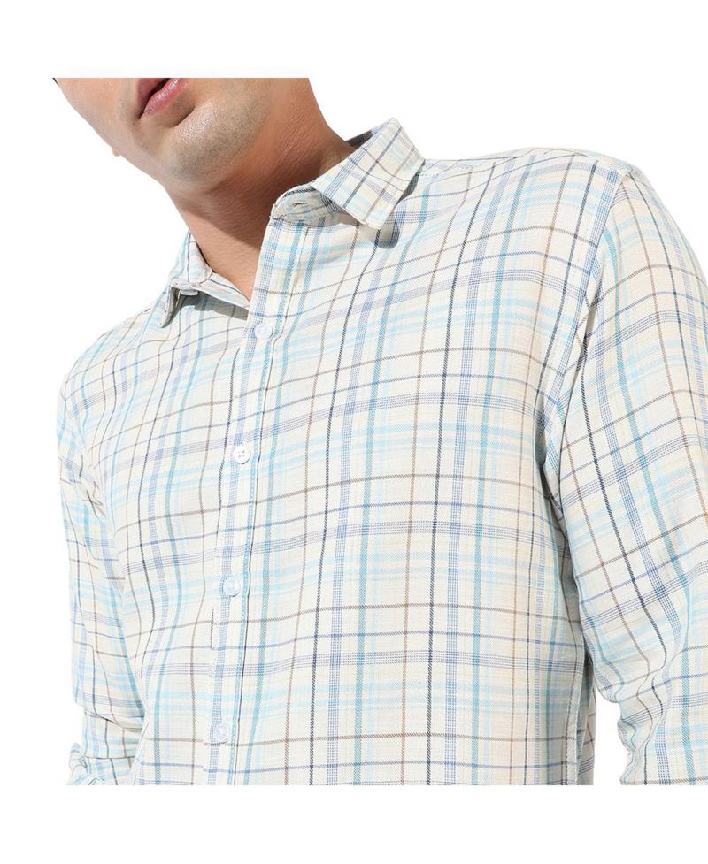 Men's Multicolour Checkered Regular Fit Casual Shirt