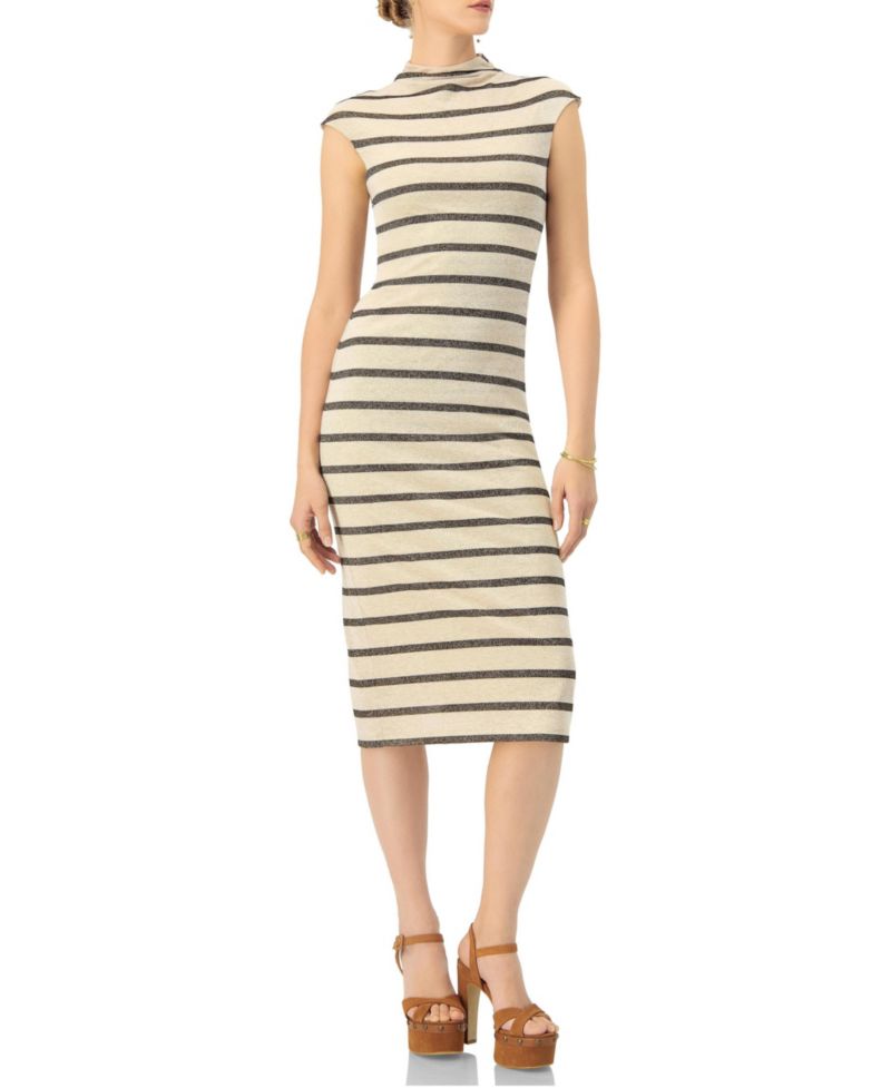 Women's Striped Jersey Midi Dress
