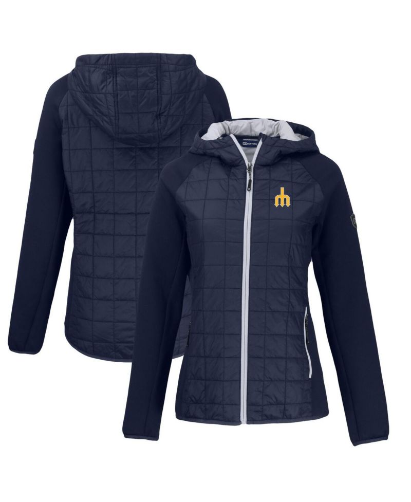 Women's Navy Seattle Mariners Cooperstown Collection Rainier PrimaLoft Eco Full-Zip Hybrid Jacket