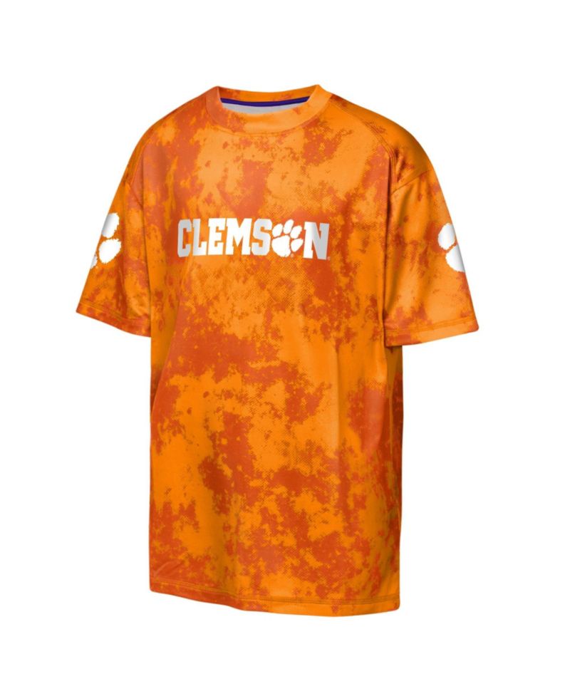 Big Boys and Girls Orange Clemson Tigers Off-Side Sublimated T-Shirt