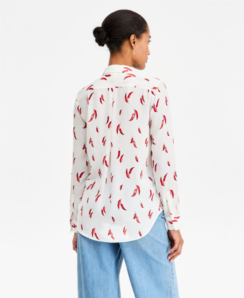 Trendy Plus Size Button-Front Crepe Shirt