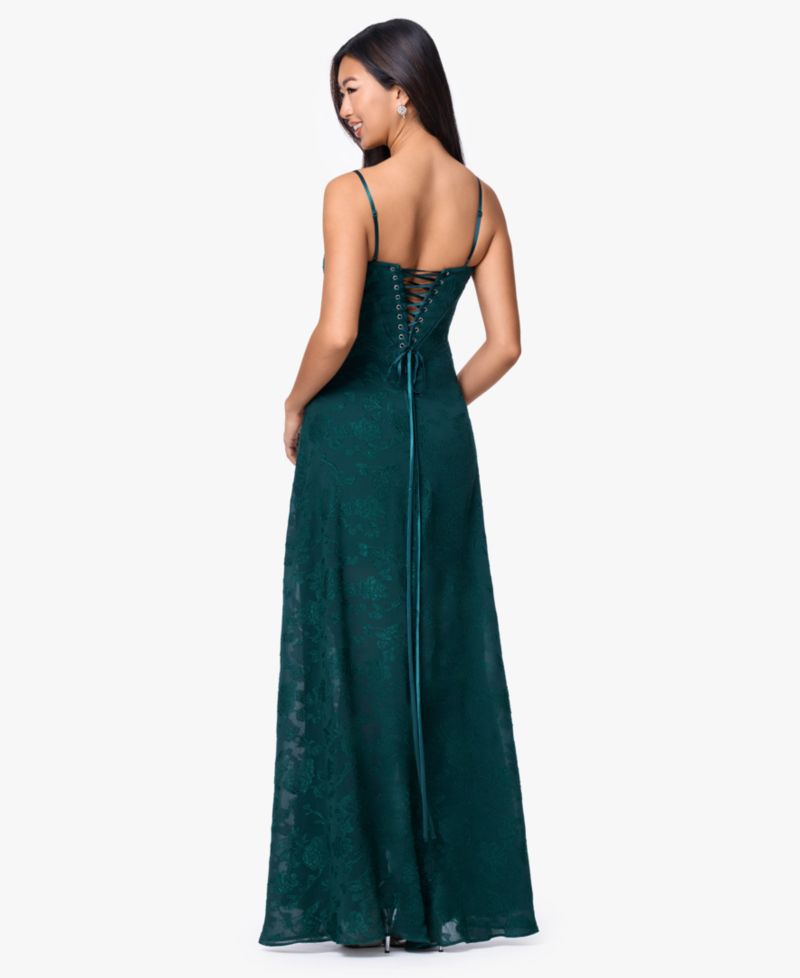 Women's Sweetheart Neck Long Chiffon Dress