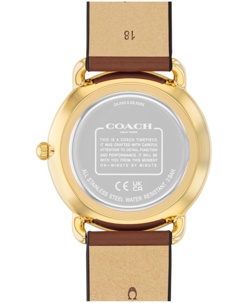 Unisex Elliot Saddle Leather Strap Watch, 36mm