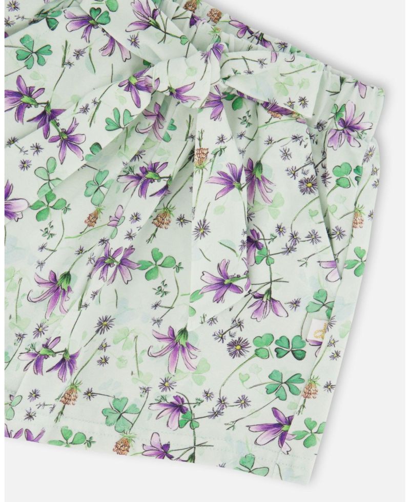 Baby Girl Jersey Shorts Printed Flowers - Baby
