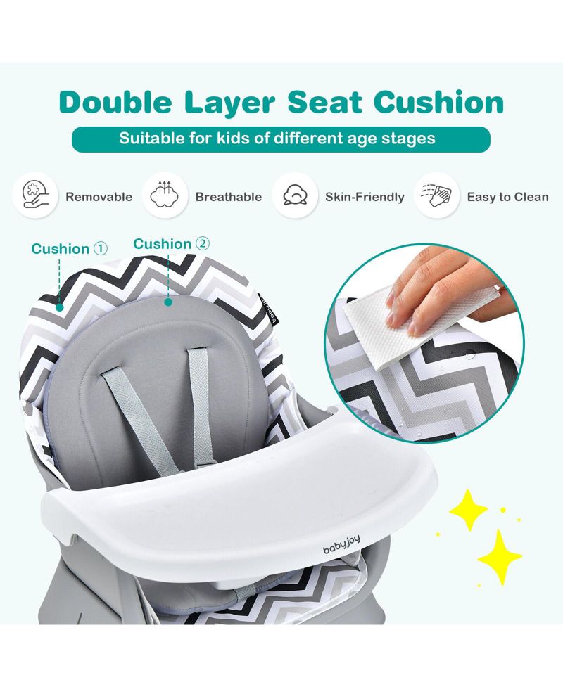 6 in 1 Convertible Baby High Chair with Adjustable Tray