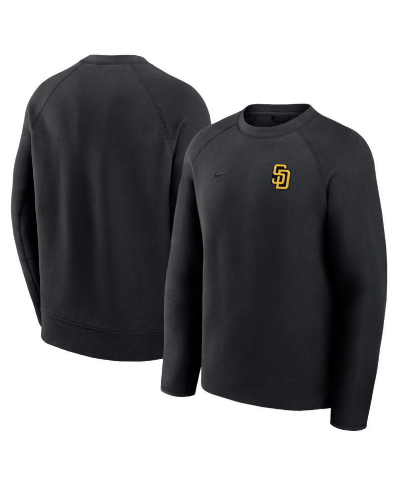 Men's Black San Diego Padres Tech Fleece Raglan Sweatshirt