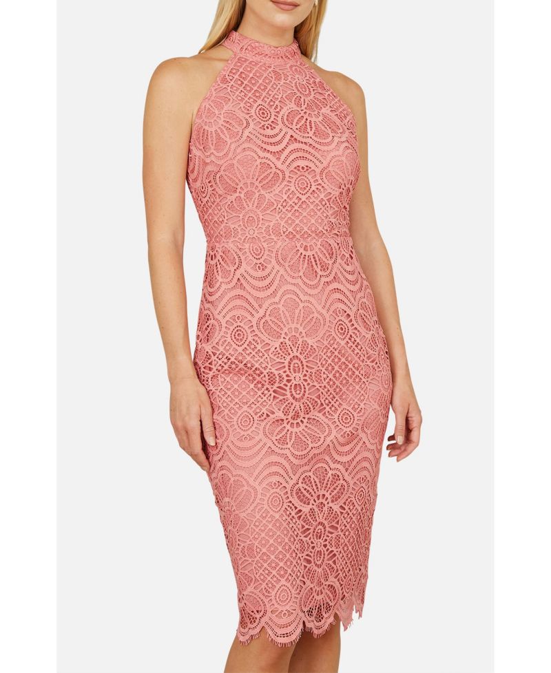 Women's Lace Halter Neck Dress