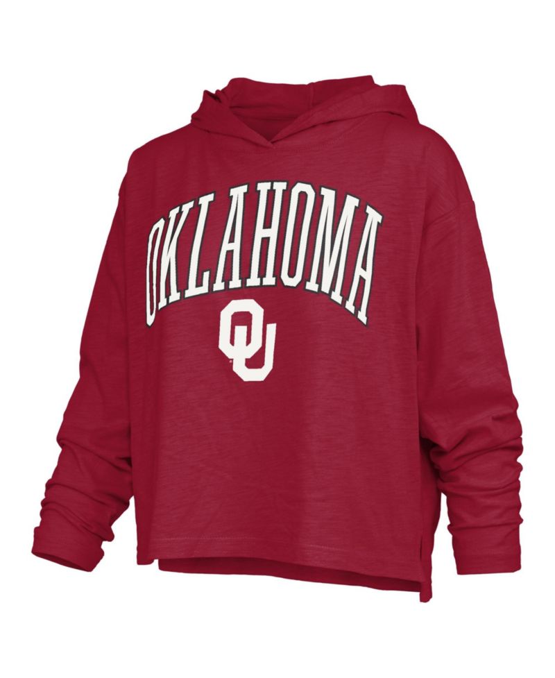 Women's Oklahoma Sooners Nelson Hooded Slub Long-Sleeve T-Shirt