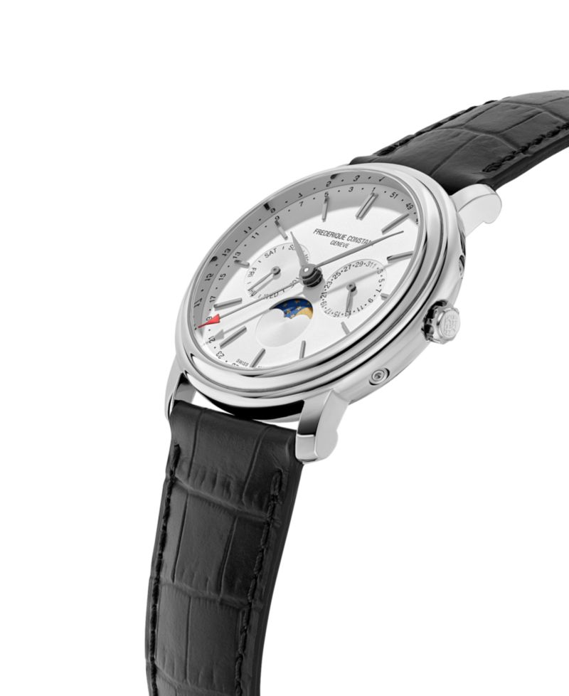 Men's Swiss Classics Business Timer Black Leather Strap Watch 40mm