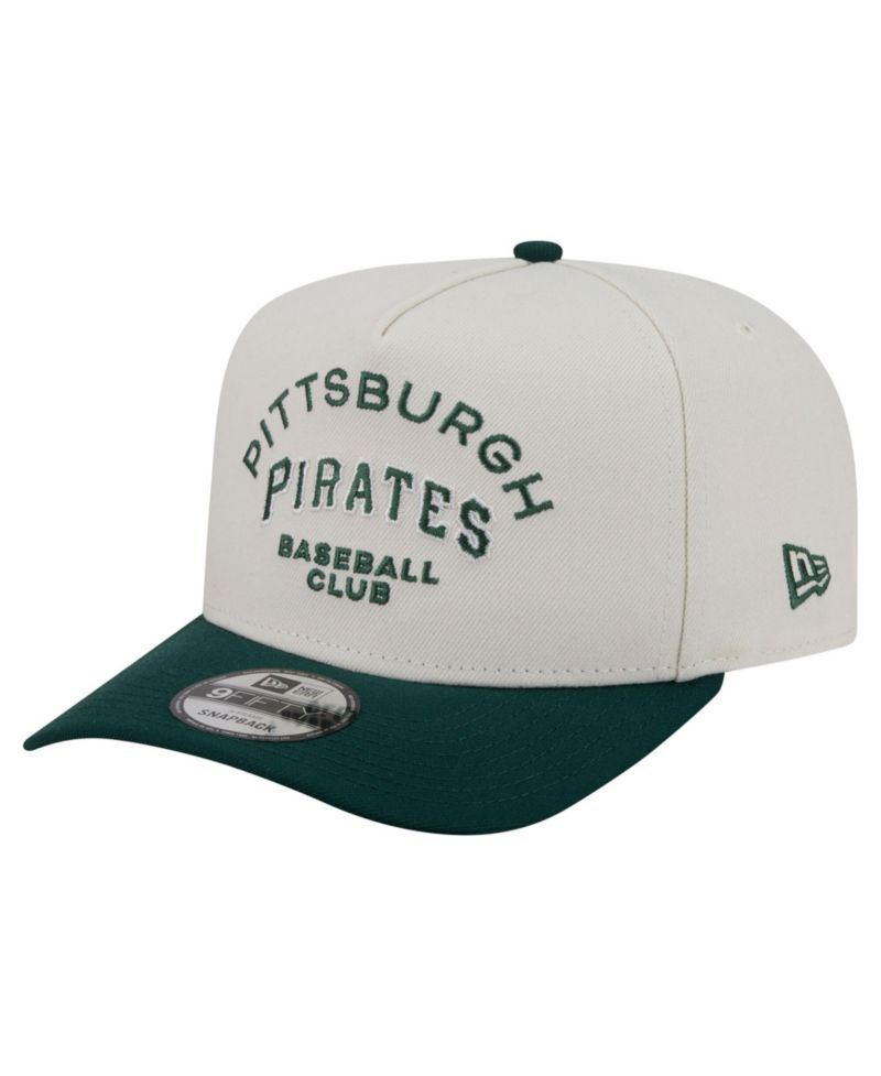 Men's Cream/Dark Green Pittsburgh Pirates Chrome A-Frame 9FIFTY Snapback Hat