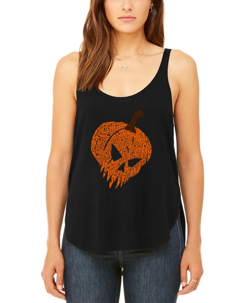 Women's Evil Pumpkin Premium Word Art Flowy Tank Top