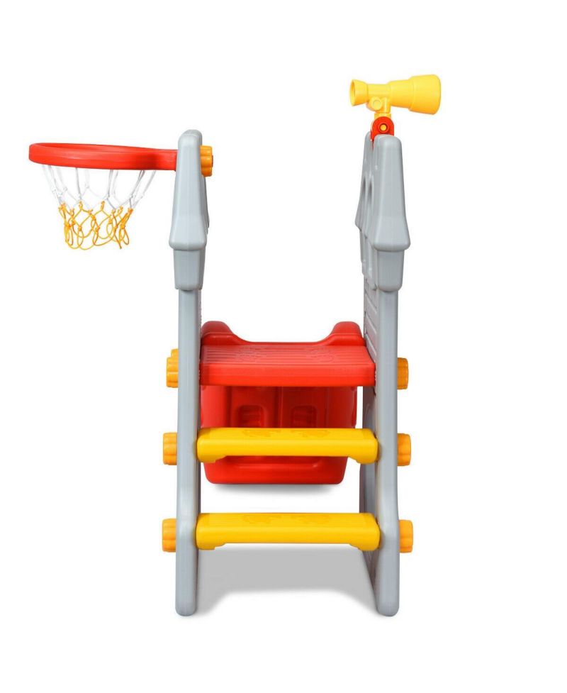 Toddler 5 in 1 Climber Slide Playset with Basketball Hoop
