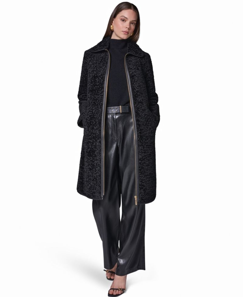 Women's Textured Faux Fur Coat